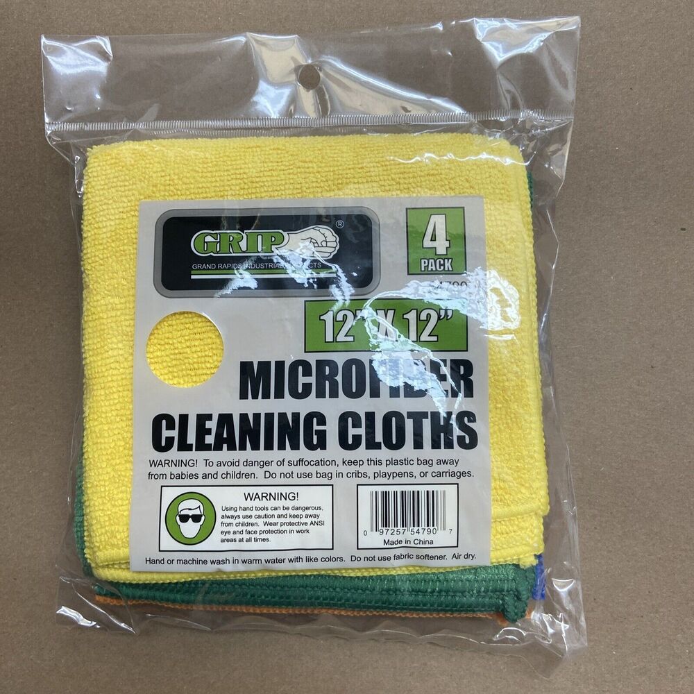 Grip 12 by 12 inch microfiber cleaning clothes lot of 4 - Picture 3 of 3